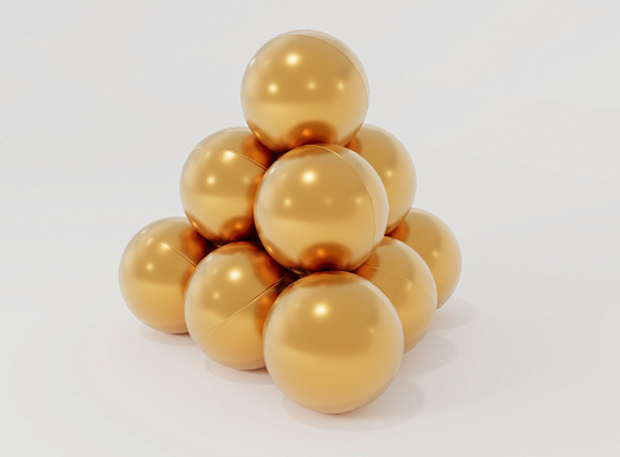 Золотые шарики для сухого бассейна