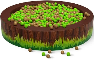 Сухой бассейн круглый с УФ печатью «Джунгли»