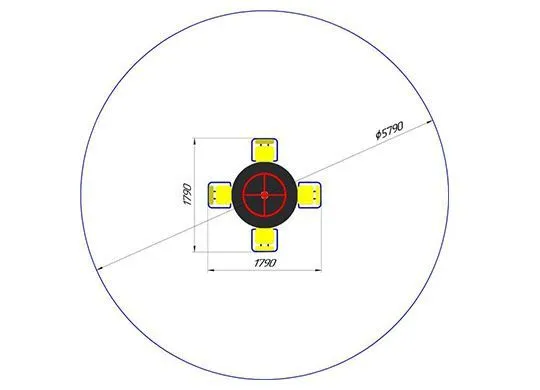 Карусель 4-х местная с рулем