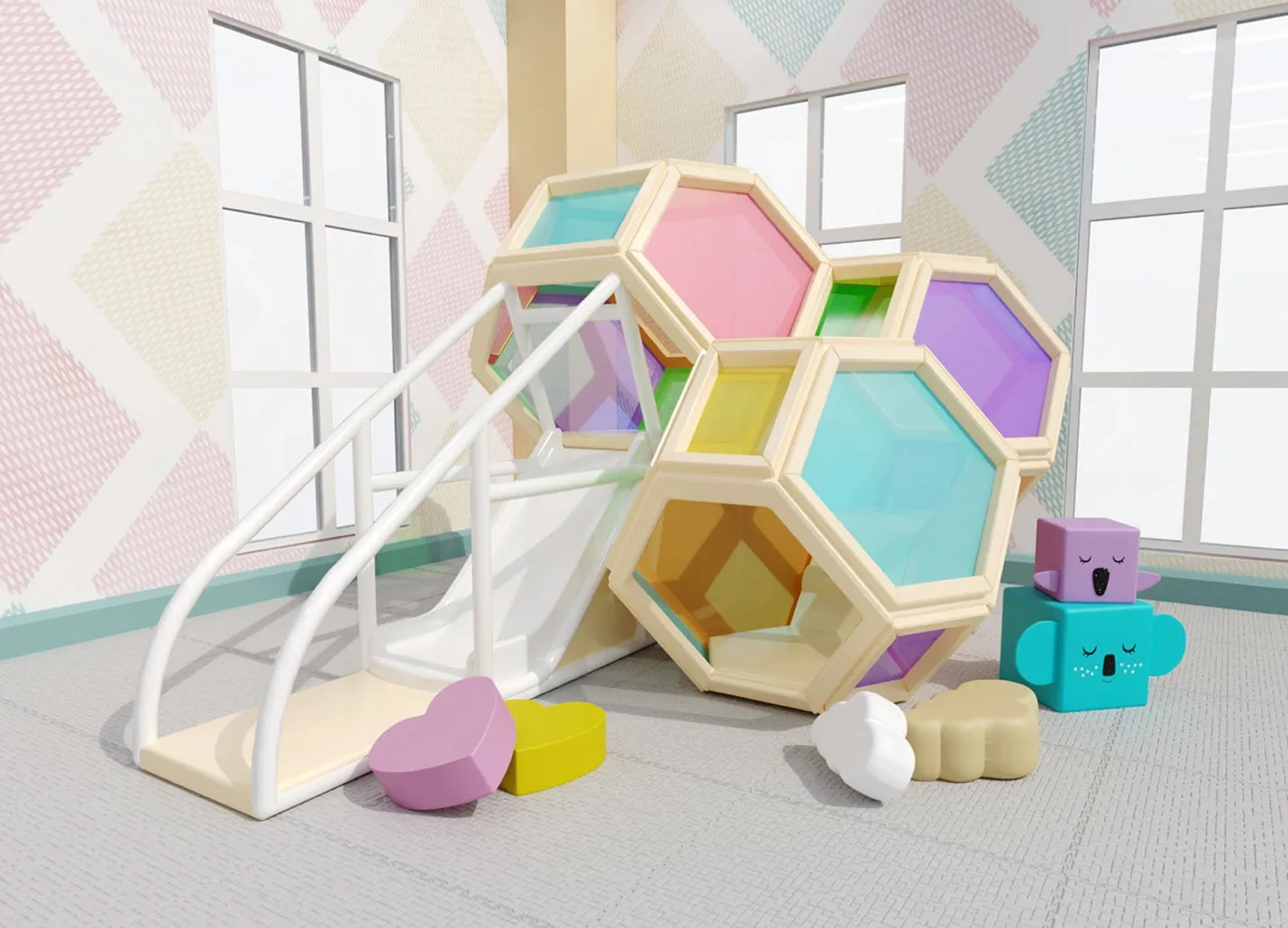 PREVIEW Детский игровой лабиринт 3D-соты купить мини лабиринты до 10 м от производителя Детский игровой лабиринт 3D-соты